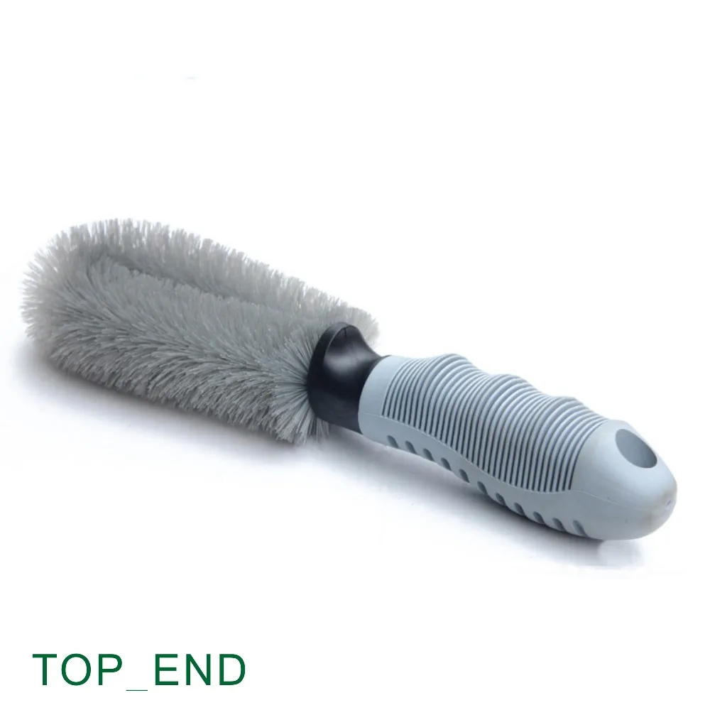 Free Shipping,1set(2pcs),Universal TPR Handle Tire Cleaning Brush & Wheel/Rim Washing Brush,Gray+Black,For Car,Scooter