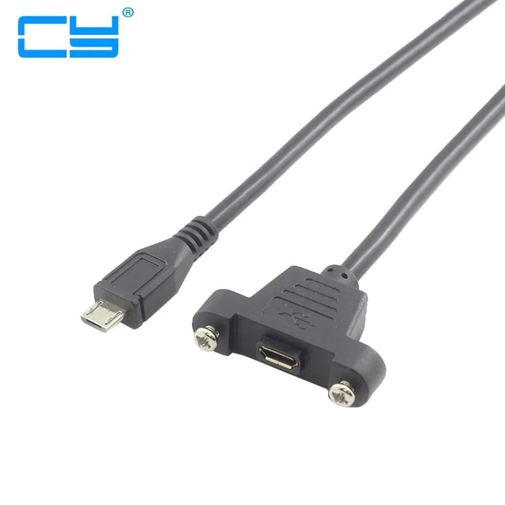 

Micro-USB 5pin Micro USB USB 2.0 Male Connector to Micro USB 2.0 Female Extension Cable 30cm 50cm With screws Panel Mount Hole