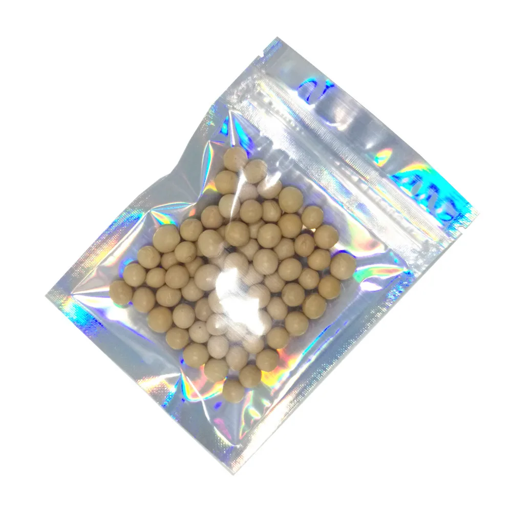 

1000Pcs/lot Clear Plain Laser Aluminum Foil Zip Lock Packaging Bag Resealable Mylar Plastic Beans Retails Ziplock Package Pouch