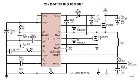LT1339CSW LT1339ISW LT1339 - High Power ซิงโครนัส DC/DC Controller