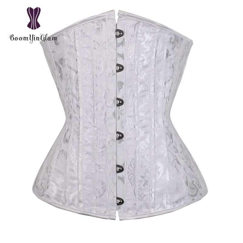 jacquard 26 spiral steel boned corset under bust corsets and bustiers tight lacing corset plus size 3XL-6XL 2834#