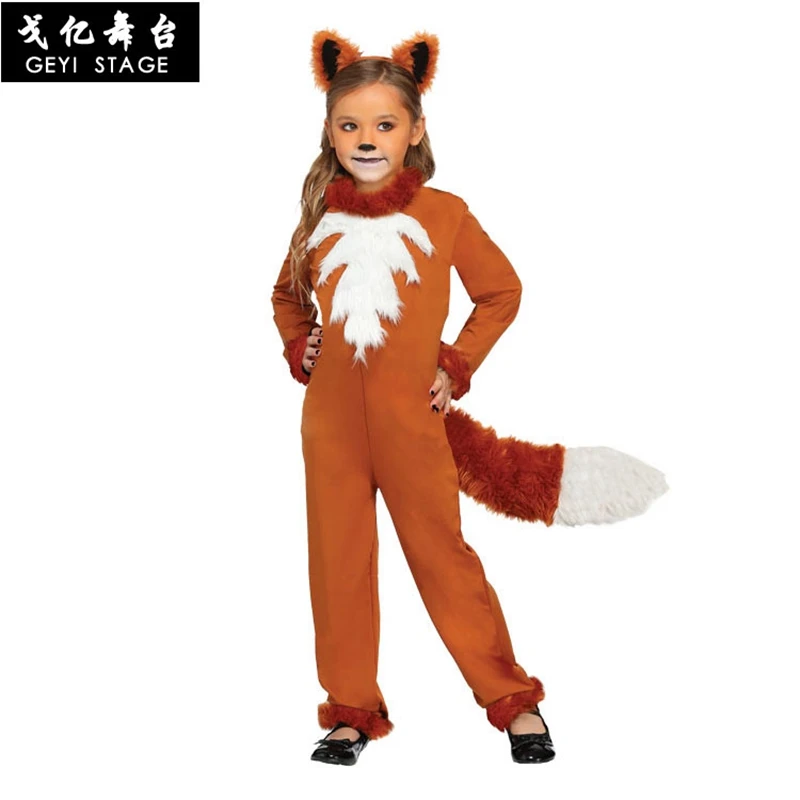 

new hot Halloween Costume party cosplay costume Fairy Tales Stage Performances Animals Children Girls Sly Foxes Costumes