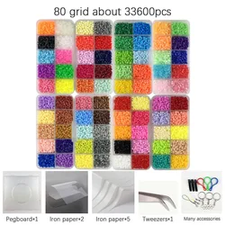 Mini kits de cuentas Hama 2,6 para niños, plantilla de herramientas, juguete educativo Perler fusible, rompecabezas de cuentas 3D, 20-80 colores