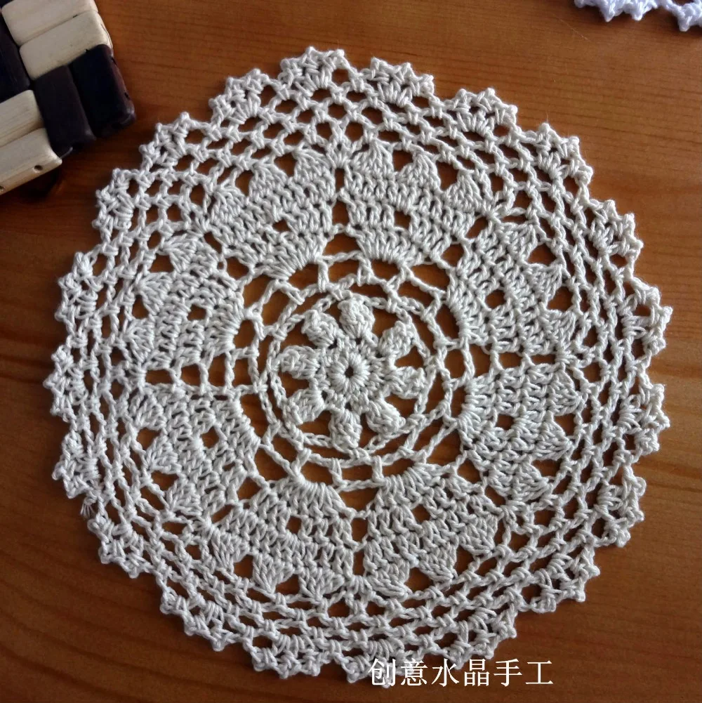 2016 Japan style new arriavl 12 pic/lot 100% natural cotton crochet lace potholder cup pads as table decoration cutout placemat