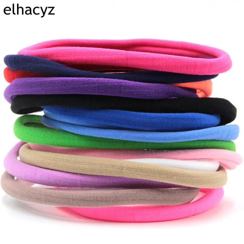 20Pcs/Lot Chic Hot-sale Super Nylon Elastic Solid Headband For Kids DIY Hair Accessories Fashion Head Wear Children Hair Band