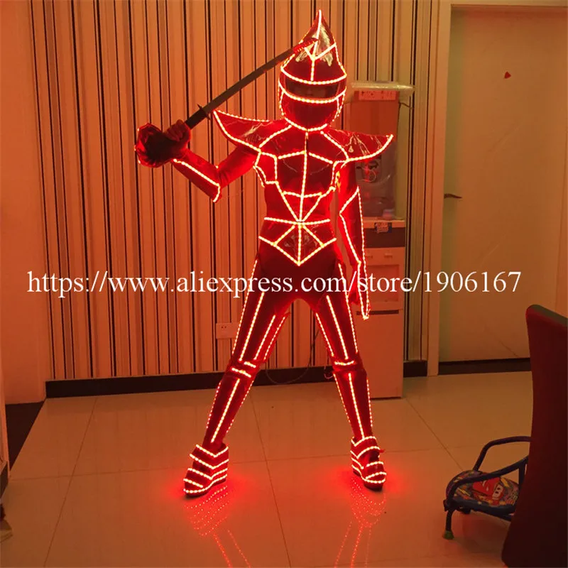 Fashion Show Led Female Performance Ballroom Costumes Clothes Sexy Lady Robot Suit  Party  Luminous Dress