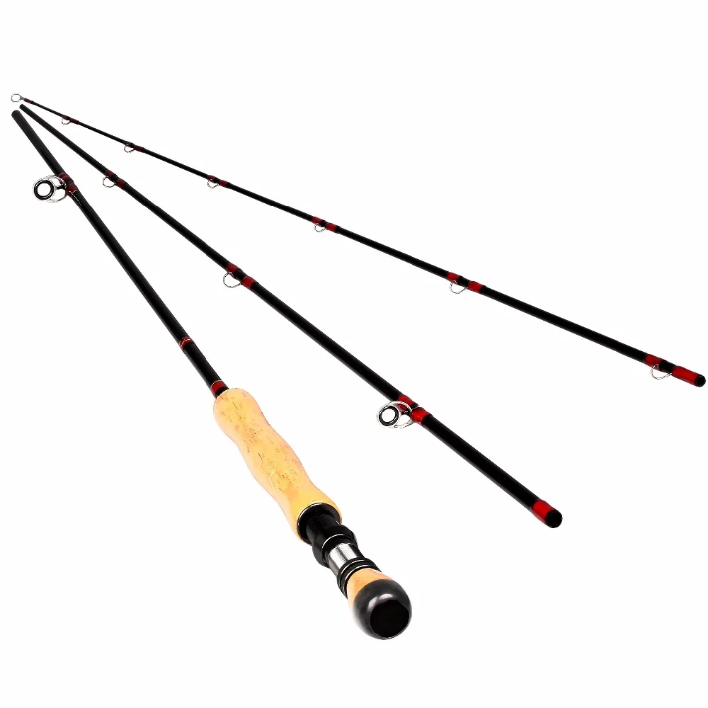 10FT 3 Pieces Carbon Fly Fishing Rod Pole #7/8 3Meters Length Light Feel Medium-Fast Action