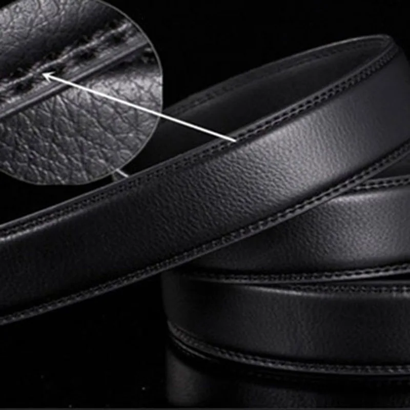 Ceinture en simili cuir pour hommes, de haute qualité, couleur unie, avec boucle automatique, décontractée, pour les affaires