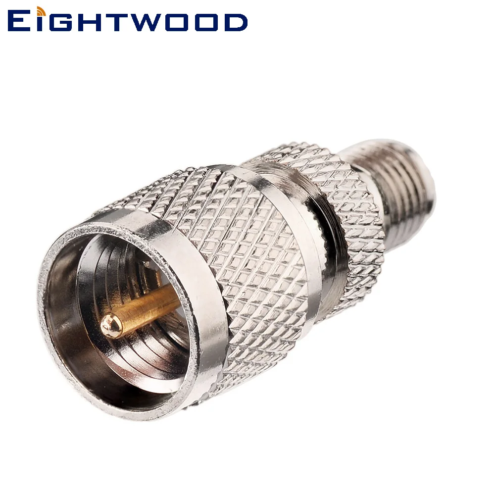 Eightwood 2PCS Truck Satellite Radio Adapter Mini-UHF Male to SMA Female RF Coax Adapter Connector for Satellite Radio Antenna