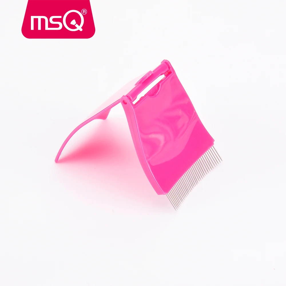 Msq curvador de cílios, aplicador de plástico, guarda cílios, pente curvador, fácil de transportar, ferramenta de maquiagem dobrável