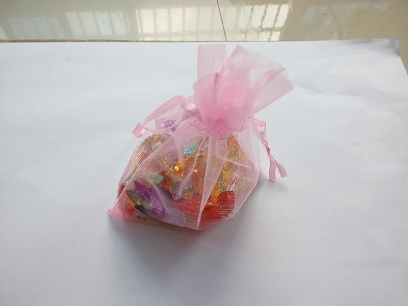 

2000pcs 9*12 Pink small gift bags for jewelry/wedding/christmas/birthday Organza Bags with handles Packaging Yarn bag