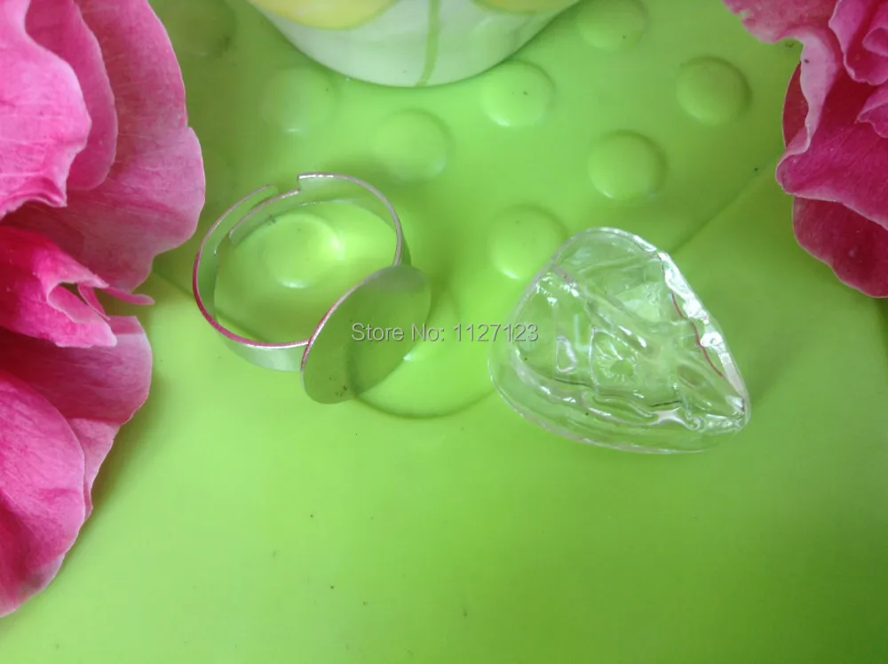 

Free shipping !! 18x28mm leaf Bubble Liquid Rings,glass bubble rings,Globe Bottle Rings,glass globe rings