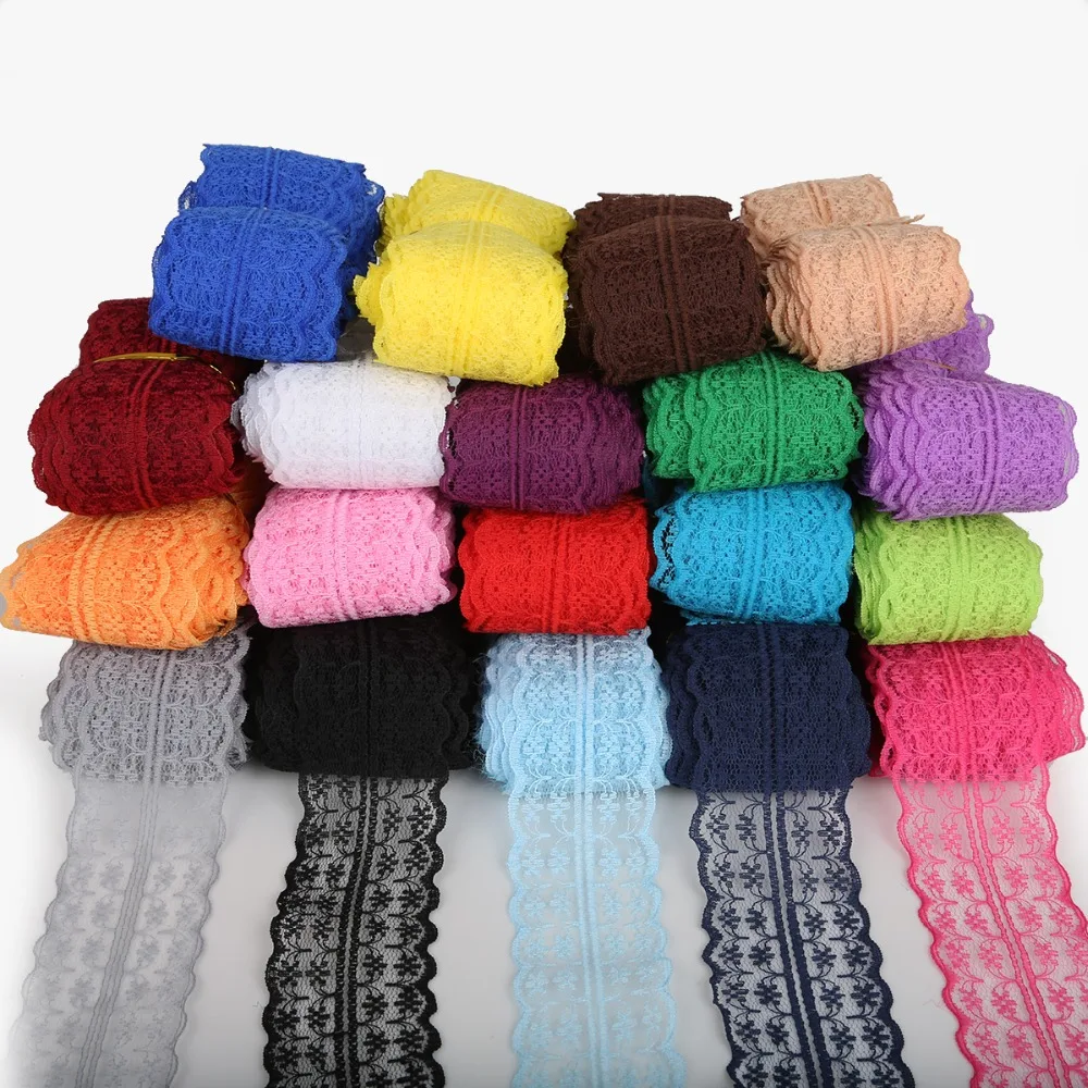 5Yards 45mm Lace Roll Spool Fabric Ribbon Netting Fabric Wedding Lace Decoration Trim Garment Apparel Tulle Roll Party Supplies