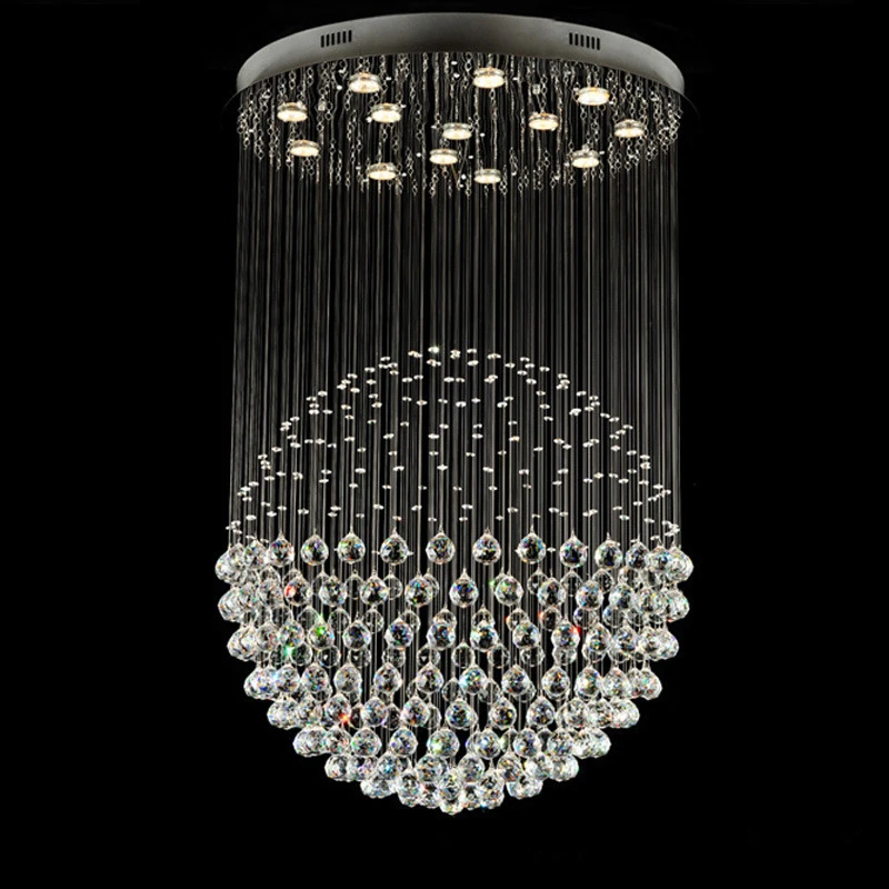 

Modern Crystal Ceiling Light Hanging Lamps Fixtures GU10 90~260V Led Living Room Dinning Room Crystal Ball Lighting