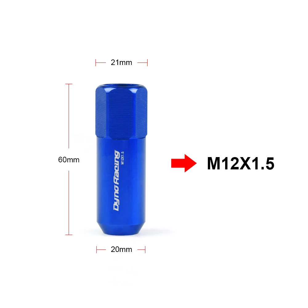 Dynoracing 60MM M12*1.5 Wheel Nuts New 20PCS Racing Lug Wheel Nuts Screw Aluminum Lug Nut M12X1.5 BX100442