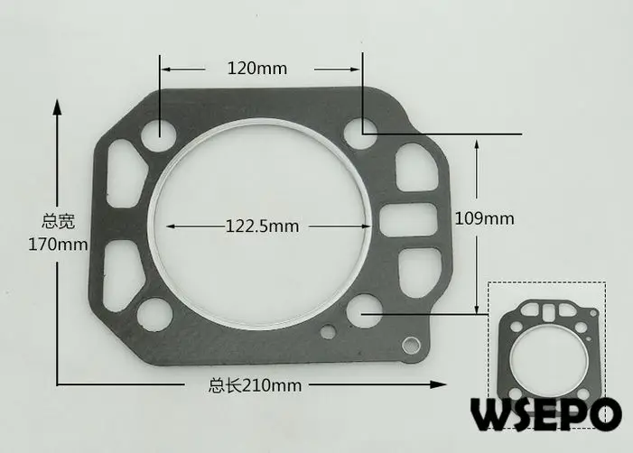 OEM Quality! Cylinder Packing/Head gasket for L24 4 Stroke Single Cylinder Small Water Cooled Diesel Engine