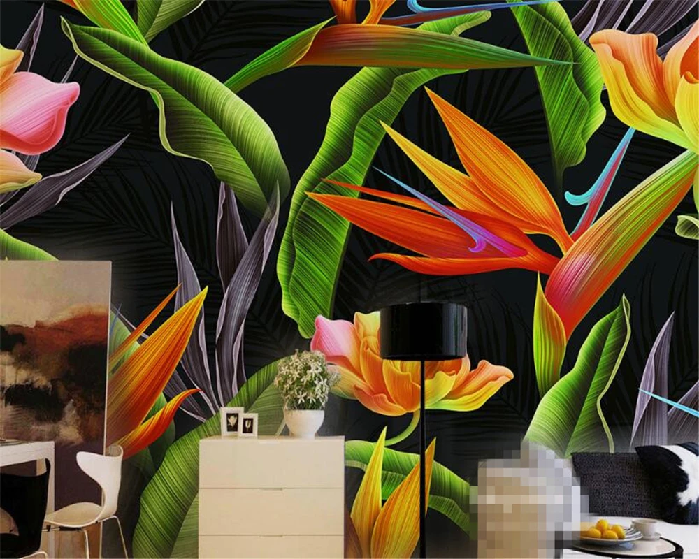 

Beibehang 3d wallpaper tropical rainforests high-end beauty banana banana background living room bedroom TV background mural