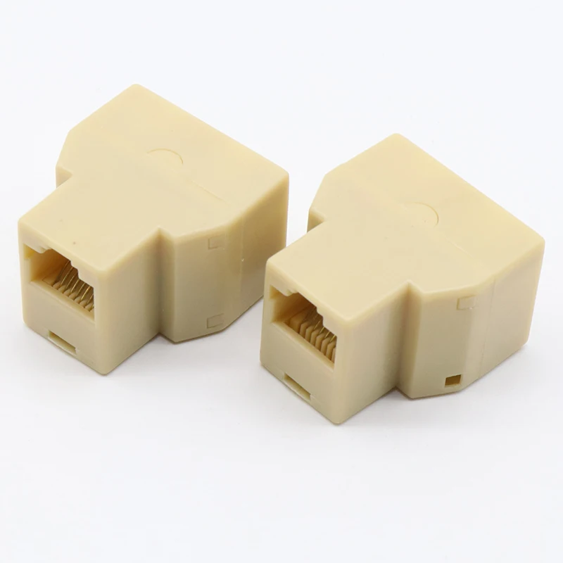 RJ-45 SOCKET RJ45 Splitter Connector CAT5 CAT6 LAN Ethernet Splitter Adapter 8P8C Network modular plug PC laptop cable contact