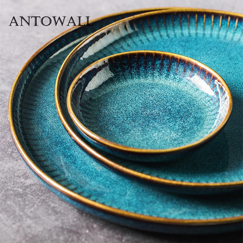 ANTOWALL European Household ceramic tableware set good looking dish plate bowl star light series Chinese dishware set