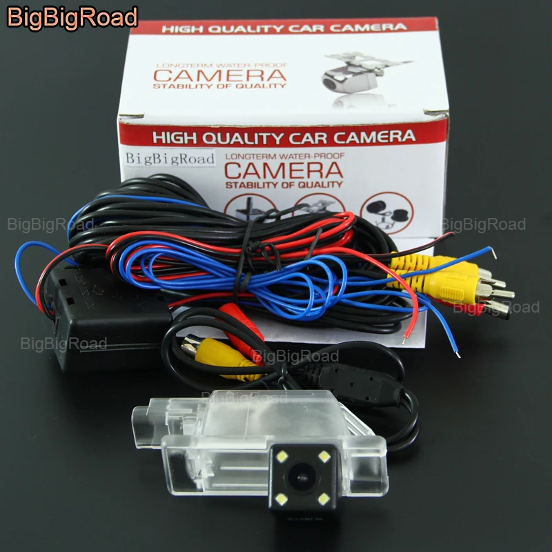 

BigBigRoad Car Rear View Reverse Backup Camera With Power Relay / Filter For Peugeot 301 308 408 508 C5 / Citroen C5 C4 MG3 MG5