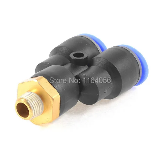 Bộ 10 Ống OD 10Mm X BSPT 1/8 Đẩy Trong Ren Nam Y Bằng Khí Nén Jointer Cổng Kết Nối