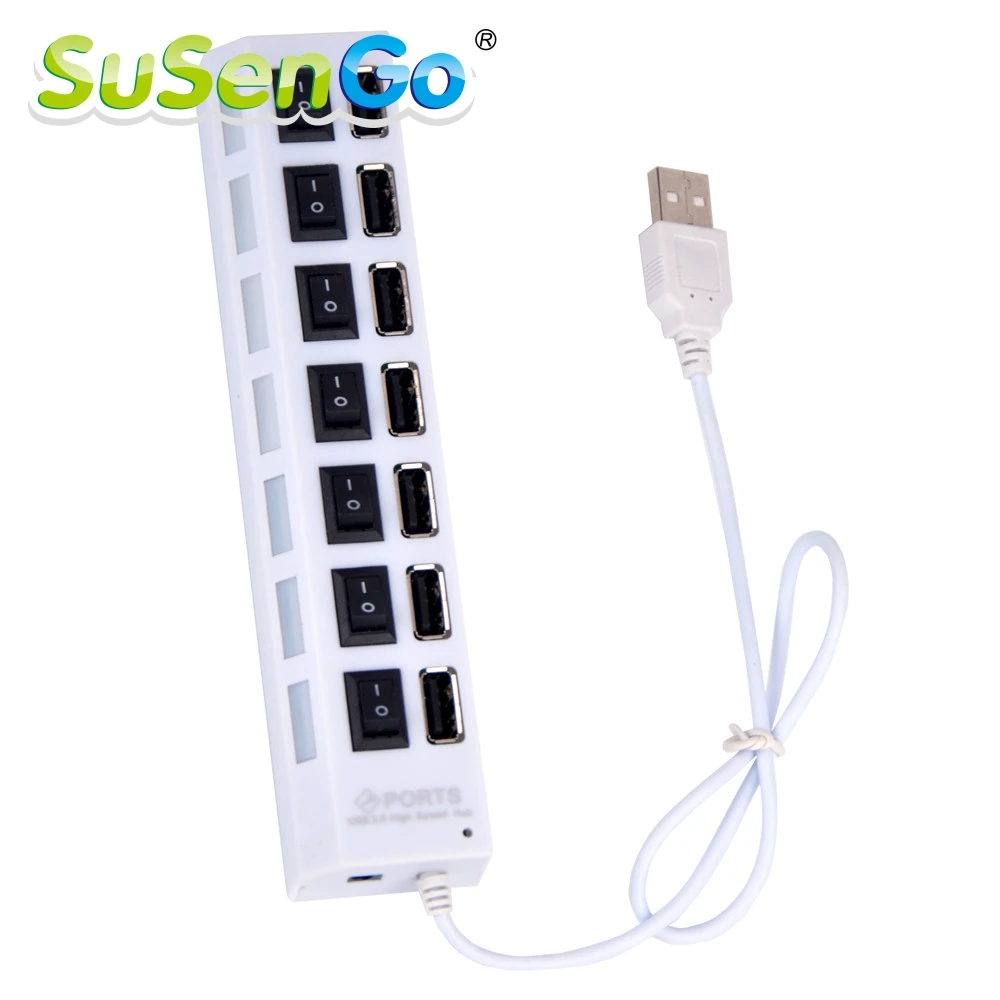 SuSenGo High Quality Battery Box And Four/Seven Port USB Hub Small Splitter Switch For LED Light Up Kit Building Blocks Model