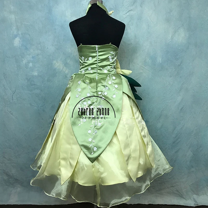 Tiana Cosplay Costume For Children Girls Kids Halloween Costume Dress Custom Made