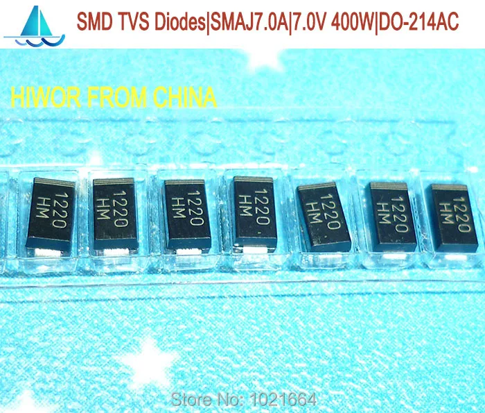 (100pcs/lot) SMAJ7.0A SMD TVS Diodes 7V 600W, SMA Unidirectional, Transient Voltage Suppressors,Transzorb,DO-214AC