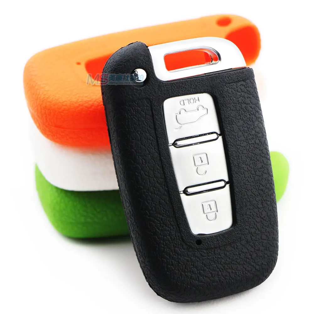 

Muti-color Silicone Car Key Case for Hyundai IX35 sonata Elantra Veloster Rohens Equus SantaFe car key Fob cover car accessories