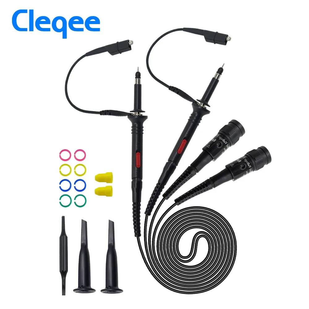 HOT Cleqee P2000 Series DC-60MHz~200MHz Oscilloscope Probe For Tektronix HP X1/X10 P2060 P2100 P2200 BNC Test Lead kit