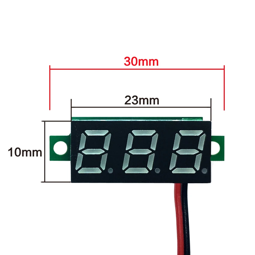 0.28inch DC2.4-30V LED Display Volmeter Electrical Digital Voltage Meters Portable Adjustable accuracy Voltage Measuring 2 lines