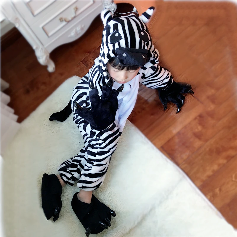 Chico bebé niñas niños cebra monstruo murciélago gato Rana Cosplay Onesie pijama conjuntos ropa de dormir de invierno vestido de fiesta disfraz con capucha de dibujos animados