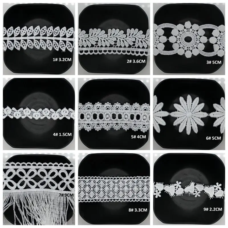 Cusack 3 Meter Off White Lace Trims for Dress Costumes Applique Vintage Trimming Sewing Ribbon Milk Silk 9 Models