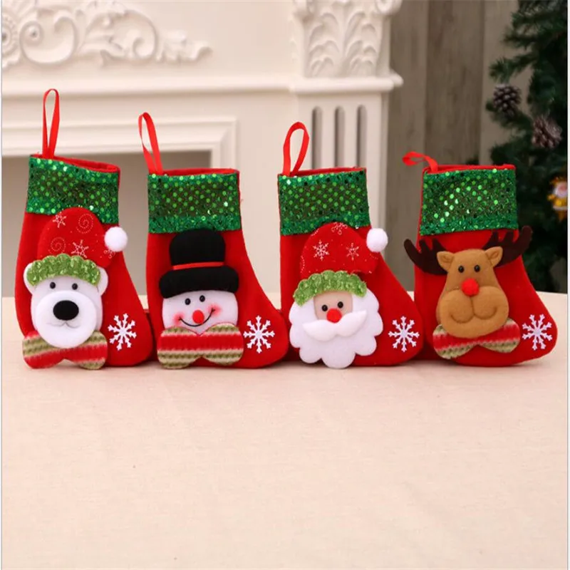 

1PCS Christmas Decorations Santa Claus Small Socks Christmas Tree Pendants Christmas Stockings Gift Bags Christmas Bags