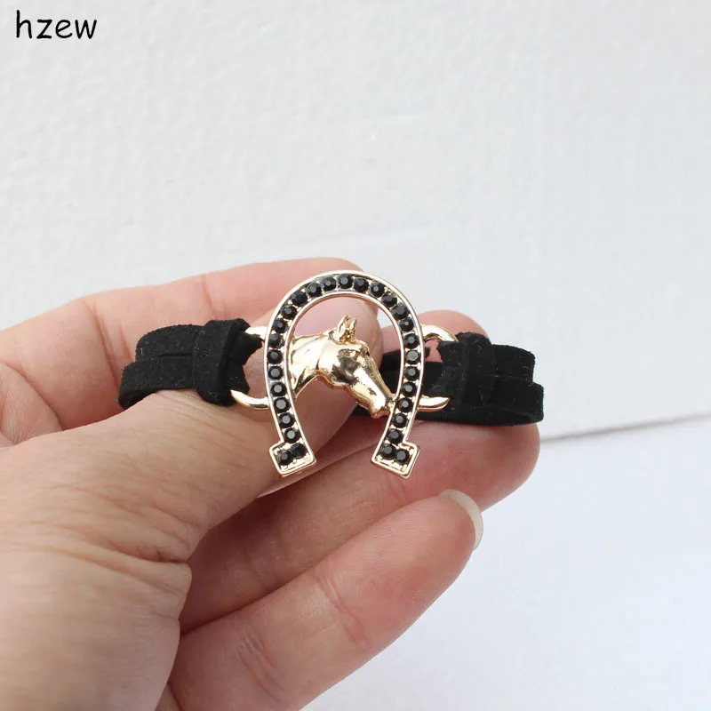 hzew  Women\'s Fashion Jewelry Horse Bracelets Christmas gift Crystal Horseshoe Bracelet