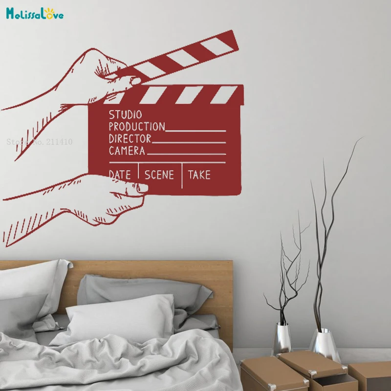 Props Before the Film Starts Clapperboard Vinyl Wall Decal Filming Cinema Home Decor Movie Room Decoration Murals YT1380