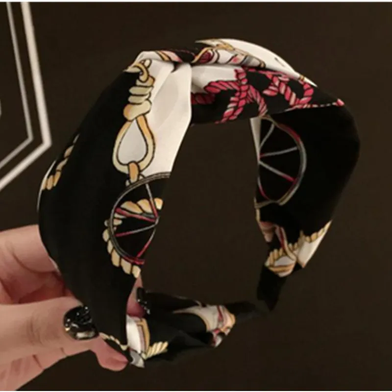 Print Headband Cross Wide Hairband for Women Hair Accessories Head Band Adults Print Hair Headband Women Headwear Hair Band