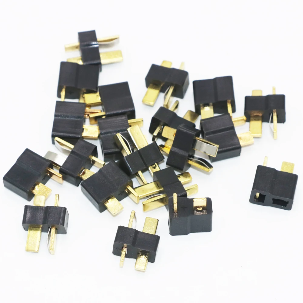 10 / 20 / 50 /100 pair Black T Plug Connectors Male Female for Deans For RC Lipo Battery Helicopter (10pair)