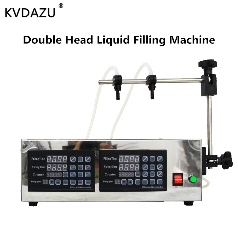 الرقمية مزدوجة 2 رئيس السائل ماكينة حشو حشو مائي التلقائي المشروبات عصير الخمور العطور المياه شرب زجاجات حليب حشو