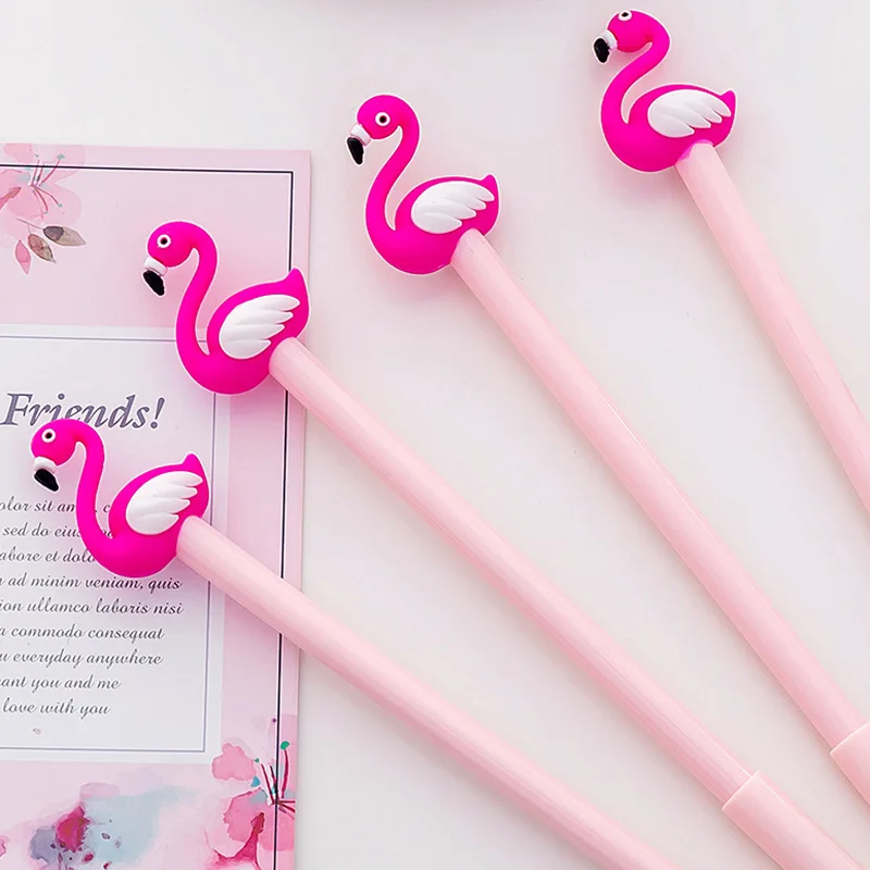 1 Pcs Creative Flamingo Styling Neutral Pen Swan Signon Signature Pen  Girl Heart Students Water Pen Stationery  Kawaii