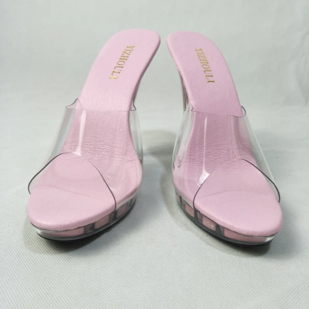 13CM, fashionable person transparent colour sole, banquet fashionable high heel, fish mouth transparent slipper
