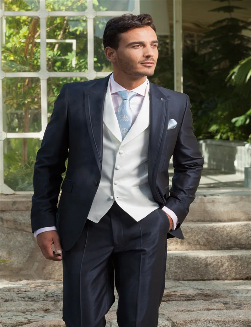 

Charcoal one button Customized Wedding Ceremony suit Groom Tuxedos bridegroom and Groomsman Suit Jacket+Pants+Tie+Vest