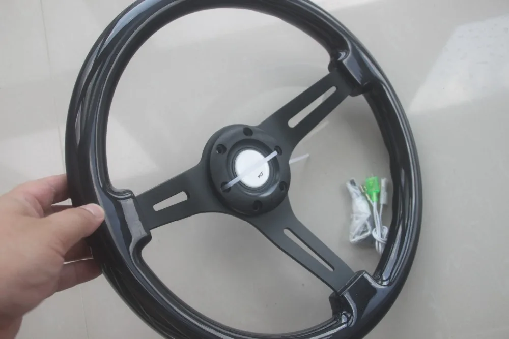 

universal 350mm /14inch Wood Phoebe steering wheel racing car steering wheel three racing Phoebe black color