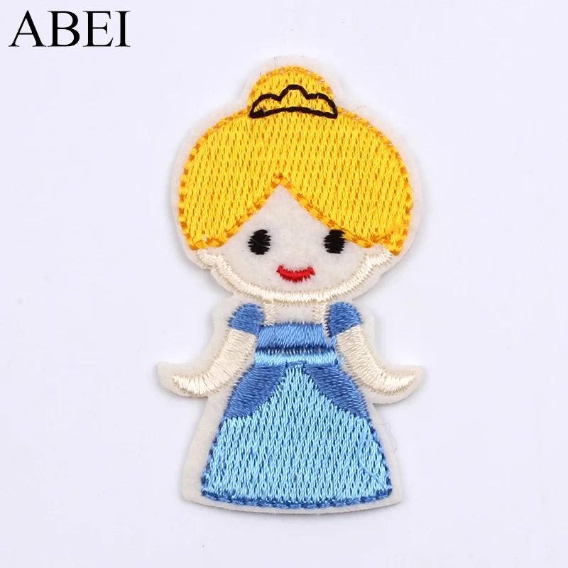 10pcs/lot Cartoon Little Girl Patches Embroidered Iron On Stickers for Kids Jeans Pants Coats DIY Appliques Garments Accessories