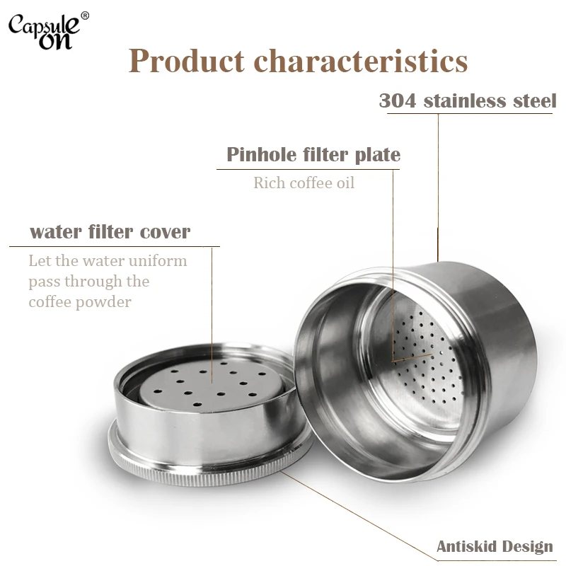 Capsulone/fit for illy X Y coffee Machine maker/STAINLESS STEEL Metal Refillable Reusable capsule fit for illy capsule pod cup