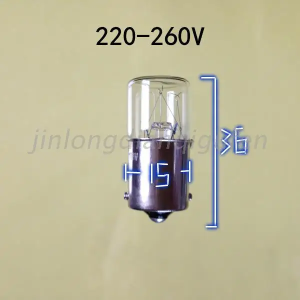 

220-260V5W6W10W small signal lamp socket bayonet bulb flat B15X36 single contact indicator 2025-02