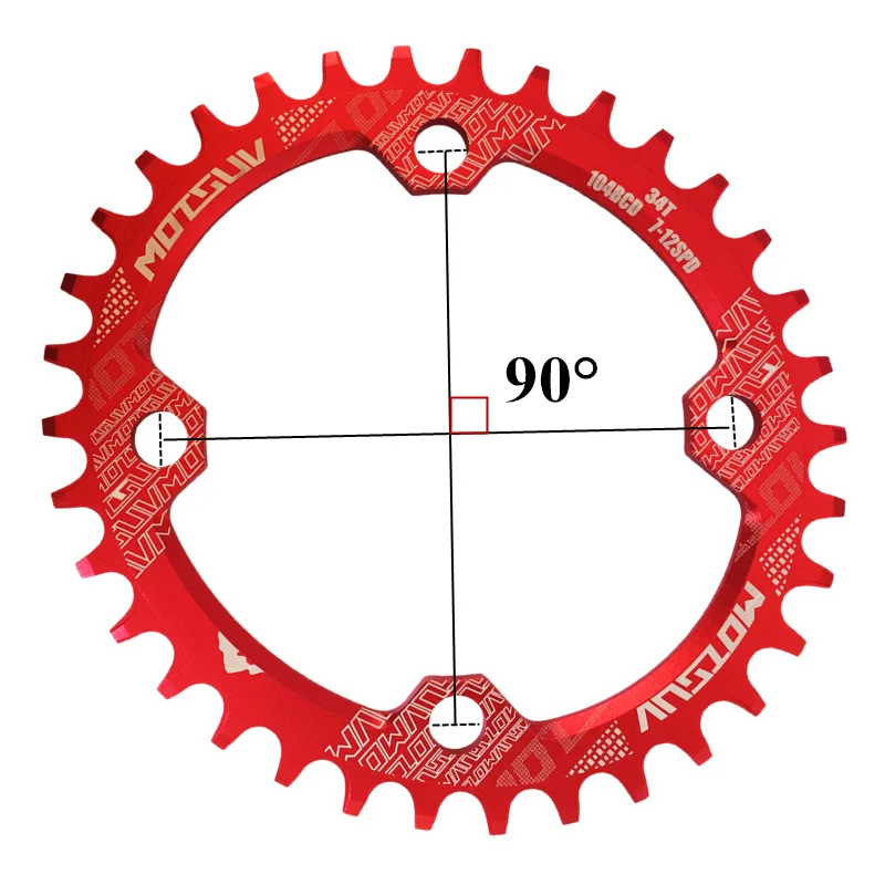 MOTSUV Bicycle Crank 104BCD 32T/34T/36T/38T Oval Chainring Narrow Wide MTB bike Chainwheel Circle Crankset Plate Bicycle Parts