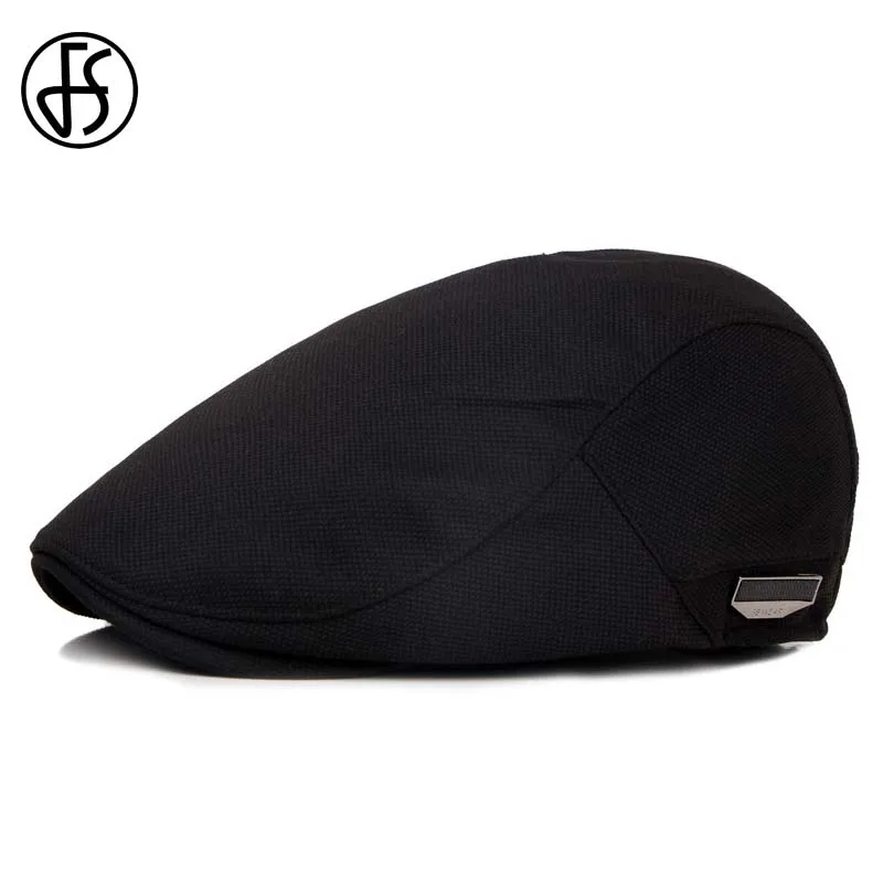 FS Fashion Flat Caps For Men Beret Hat Unisex Women Winter Casual Sun Hats Black Berets Femme Cabbie Peaky Chapeau Homme