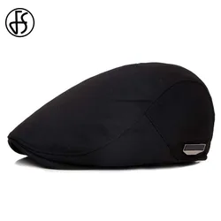 FS Fashion kaszkiety dla mężczyzn Beret kapelusz Unisex kobiety zimowe Casual kapelusze przeciwsłoneczne czarne berety Femme Cabbie Peaky Chapeau Homme