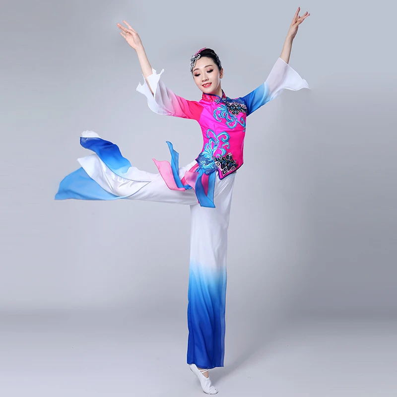 

Chinese style Hanfu classical dance costumes women's elegant fan dance dance costumes rave festival clothing